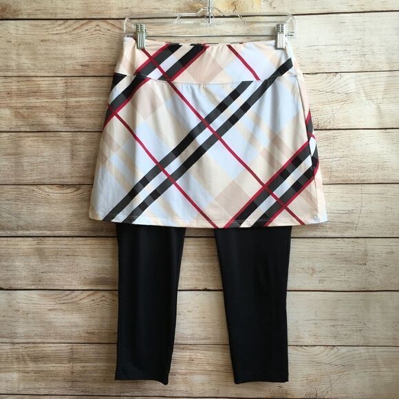 SAN SOLEIL SKIRTED LEGGINGS IN PLAID - Picture 1 of 6